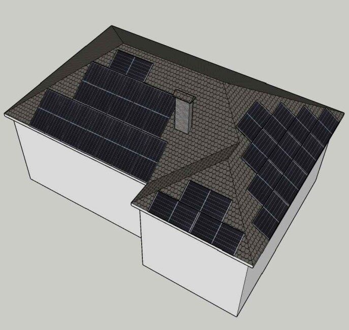 Sistem fotovoltaic 16 kW instalat pe acoperiș casă privată în Durlești Poiana Domnească