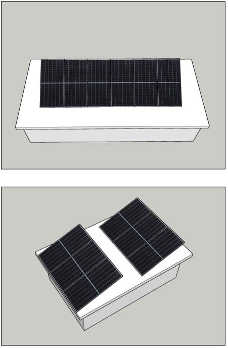 proiect Sistem fotovoltaic instalat pe acoperiș de ardezie cu structură de corecție a unghiului.