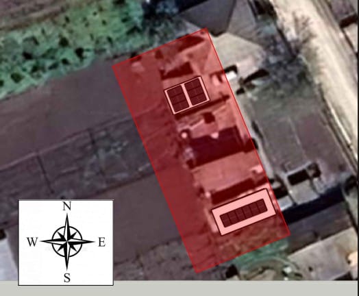 proiect Sistem fotovoltaic instalat pe acoperiș de ardezie cu structură de corecție a unghiului.