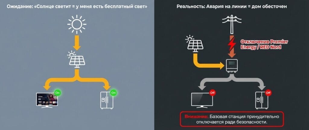 Diferența critică dintre invertorul de rețea (On-Grid) și cel hibrid