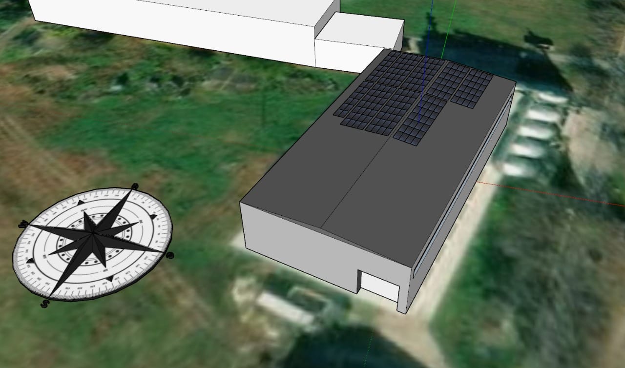 Proiectare 3D avansată și simulare în PVsyst realizată de inginerii E-Prime pentru o stație fotovoltaică comercială. Calculăm precis unghiul și umbrirea pentru eficiență maximă înainte de montaj.