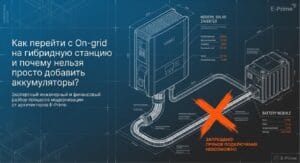 Cum să treci de la un sistem On-grid la unul hibrid și de ce nu se pot adăuga pur și simplu acumulatori?